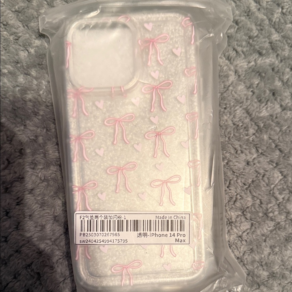 iPhone 14 Pro Max Case with Pink Bow Design
